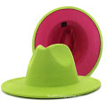 Patchwork Colors Classic Fedora Hat with Belt Buckle